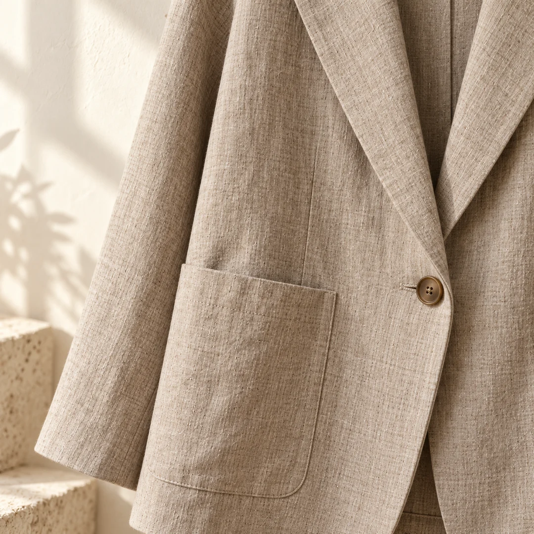 Senja Linen Blazer — Taupe