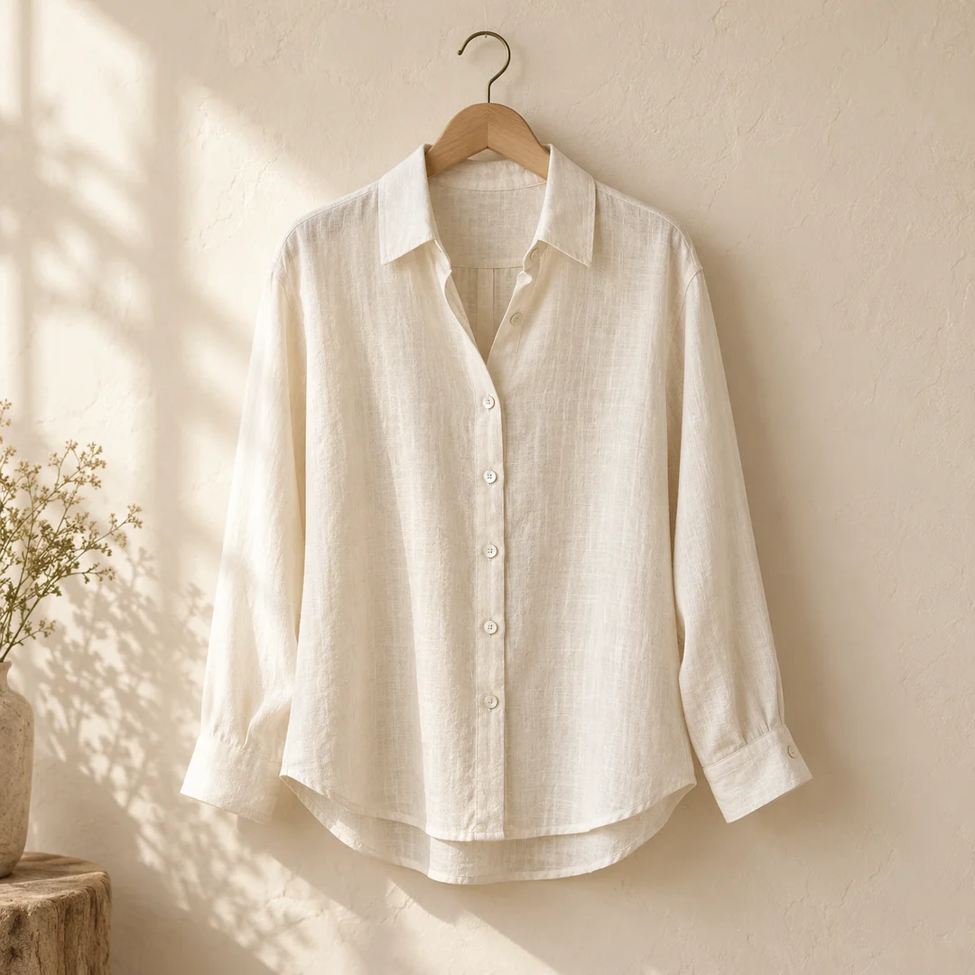 Luna Linen Shirt — Ivory